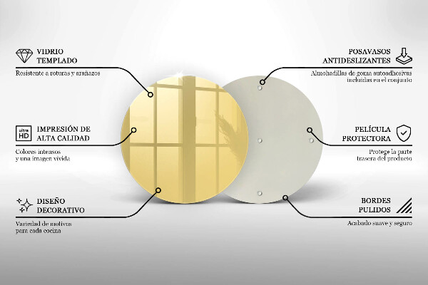 Skärbräda glas unik Gul