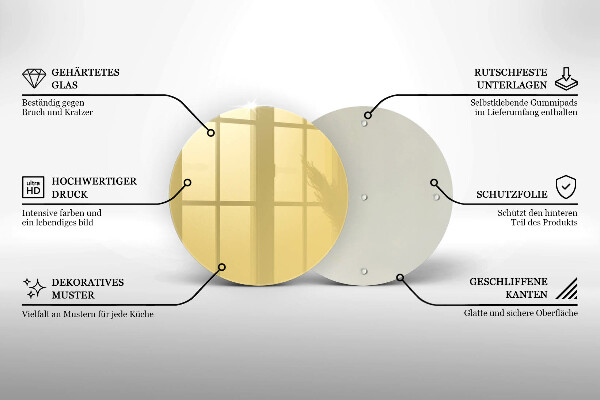 Skärbräda glas unik Gul