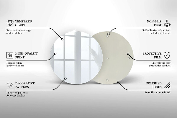 Skärbräda glas unik Färg vit