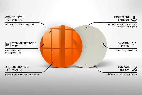 Skärbräda glas unik Orange färg