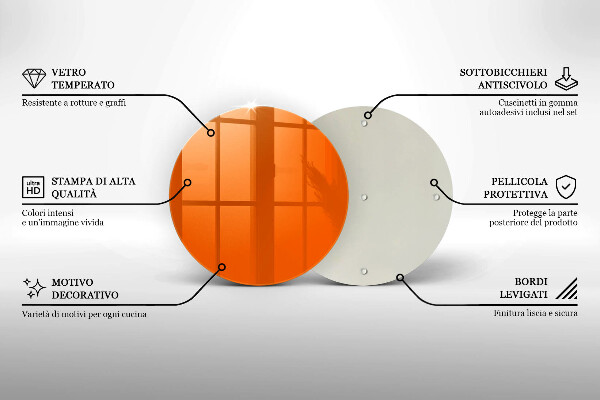 Skärbräda glas unik Orange färg