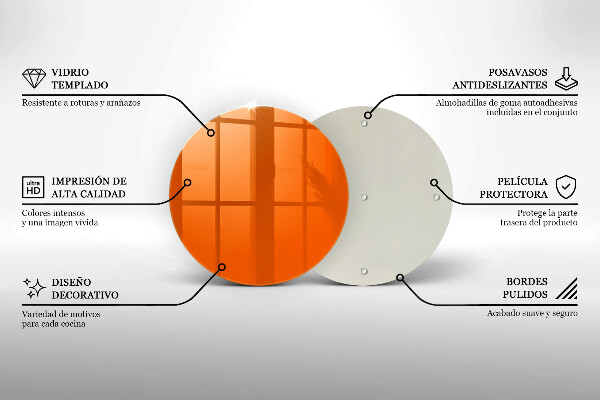 Skärbräda glas unik Orange färg