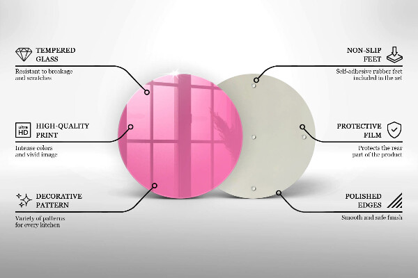 Skärbräda glas unik Färg rosa