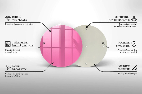 Skärbräda glas unik Färg rosa