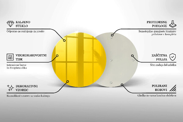 Skärbräda glas unik Gul