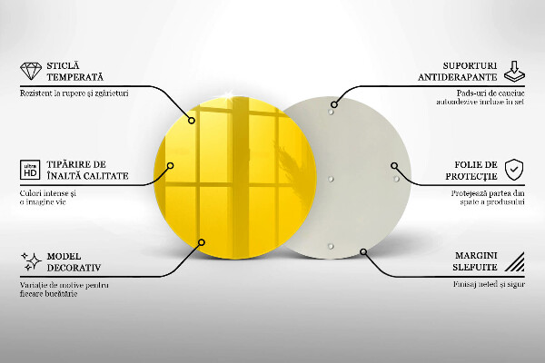Skärbräda glas unik Gul