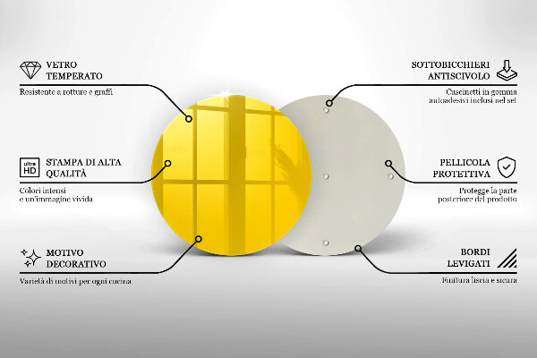 Skärbräda glas unik Gul