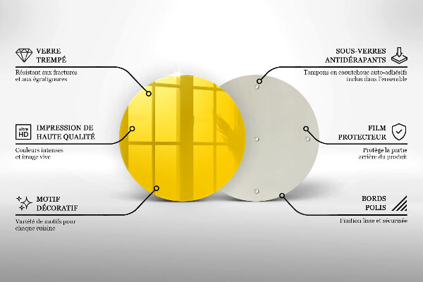 Skärbräda glas unik Gul
