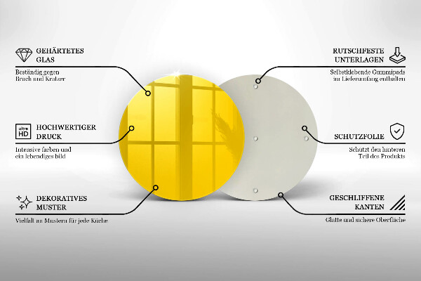 Skärbräda glas unik Gul