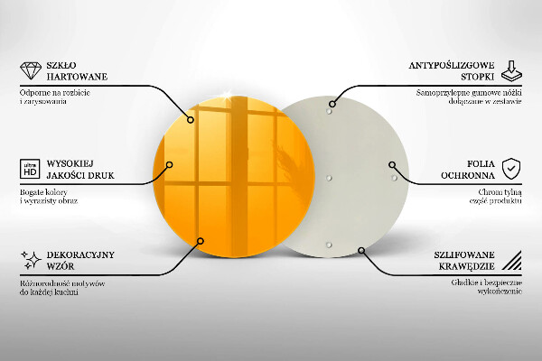 Skärbräda glas unik Mörkgul färg