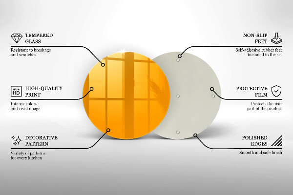 Skärbräda glas unik Mörkgul färg