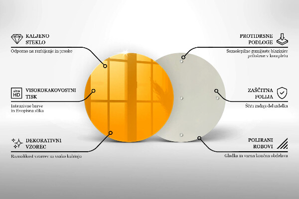 Skärbräda glas unik Mörkgul färg