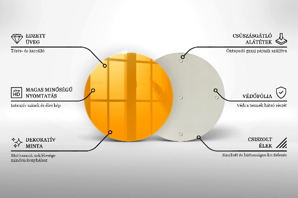 Skärbräda glas unik Mörkgul färg