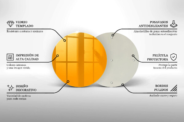 Skärbräda glas unik Mörkgul färg