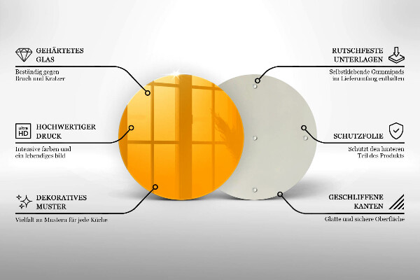 Skärbräda glas unik Mörkgul färg