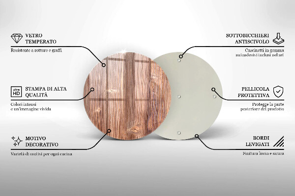 Skärbräda glas unik Naturligt trä