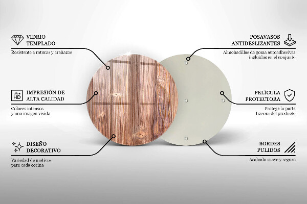 Skärbräda glas unik Naturligt trä