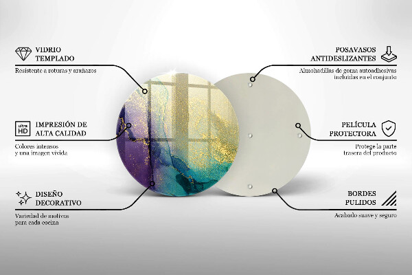 Skärbräda glas unik Bakgrund med guld