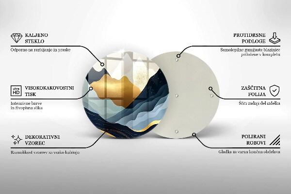 Skärbräda glas unik Abstrakta berg