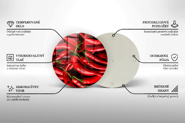 Skärbräda glas unik Varm chilipeppar