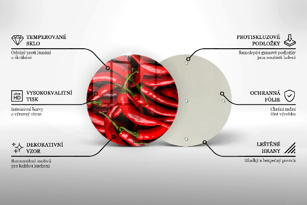 Skärbräda glas unik Varm chilipeppar