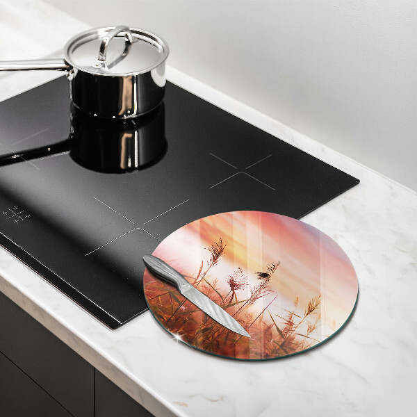 Skärbräda glas unik Landskap av gräsfält