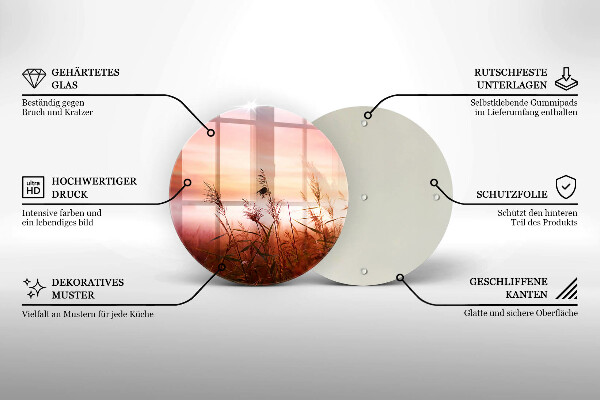Skärbräda glas unik Landskap av gräsfält