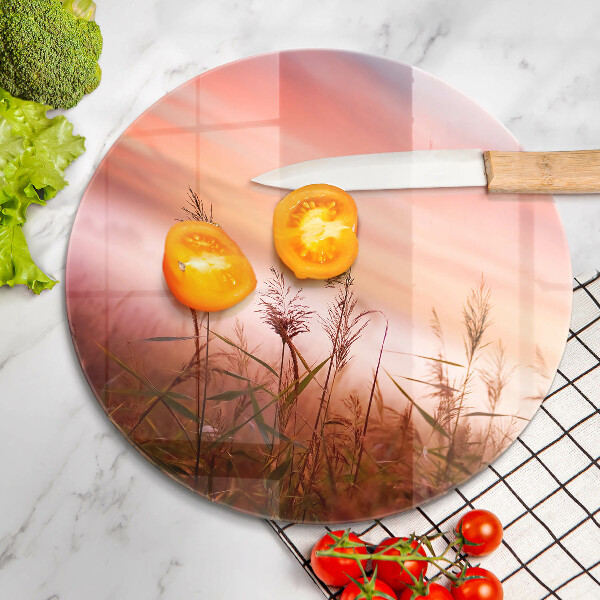 Skärbräda glas unik Landskap av gräsfält