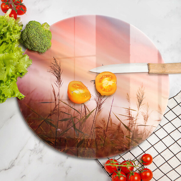 Skärbräda glas unik Landskap av gräsfält