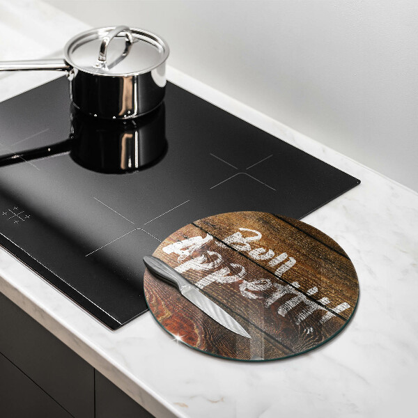 Skärbräda glas unik Bon Appetit inskriptionstavlor