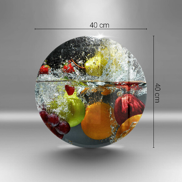 Skärbräda glas unik Saftig frukt i vatten