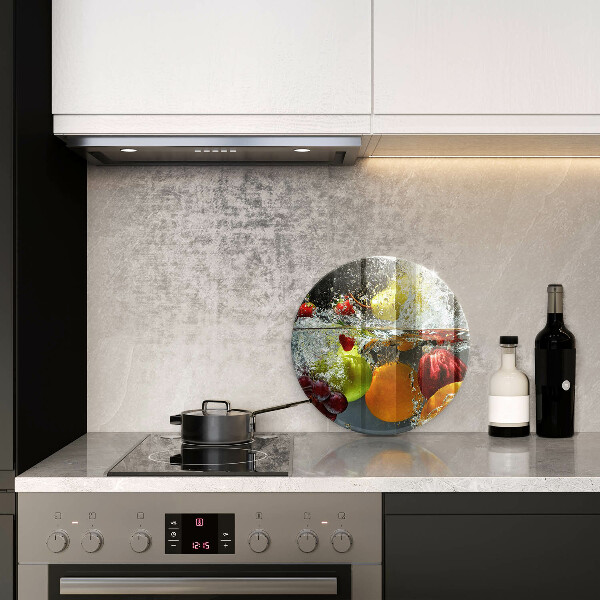 Skärbräda glas unik Saftig frukt i vatten