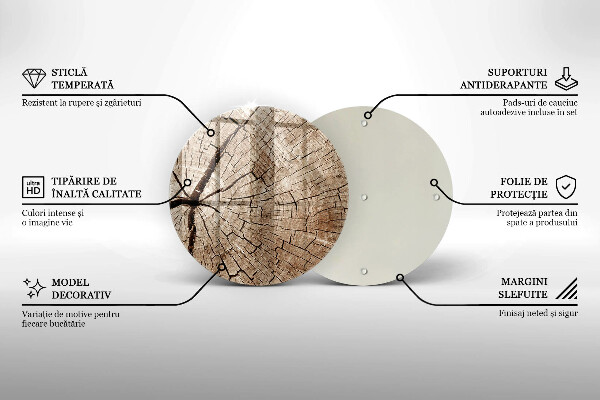 Skärbräda glas unik Tvärsnitt av ett träd