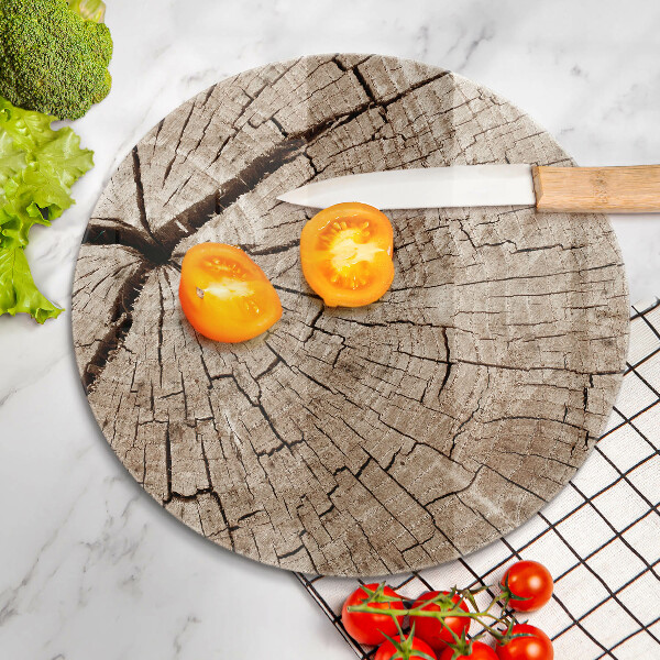 Skärbräda glas unik Tvärsnitt av ett träd