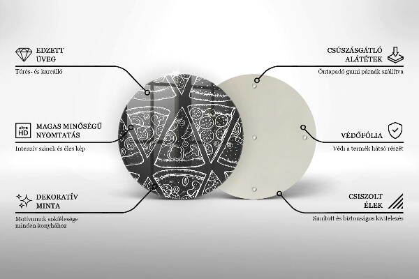 Skärbräda glas unik Pizza illustration