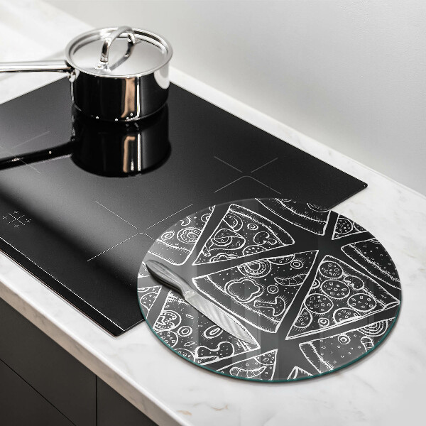 Skärbräda glas unik Pizza illustration