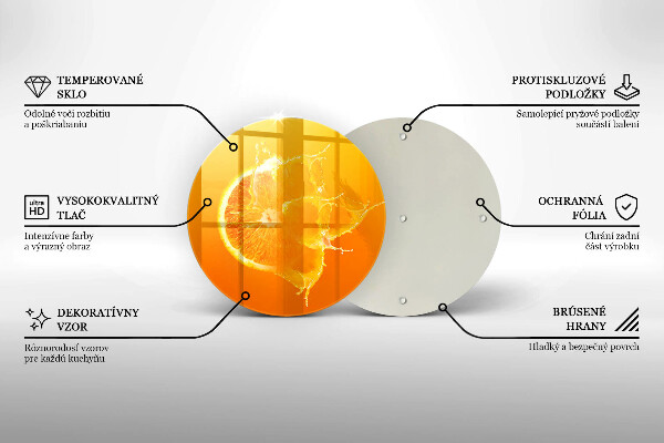 Skärbräda glas unik Saftig orange frukt