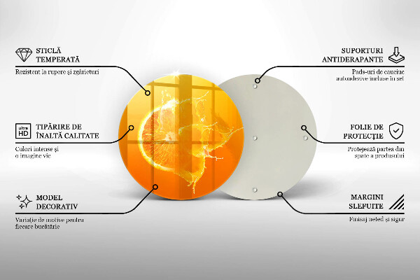 Skärbräda glas unik Saftig orange frukt