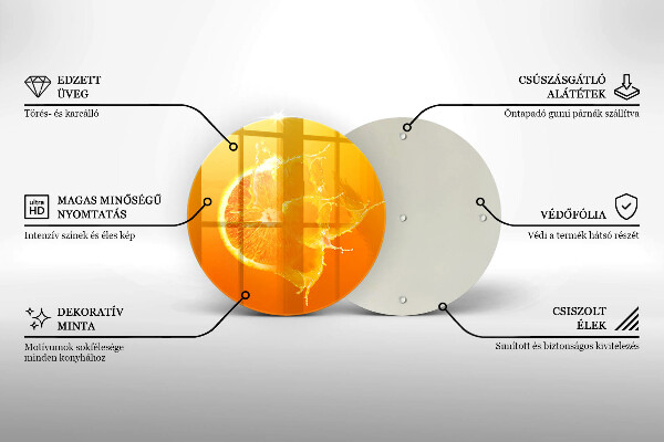 Skärbräda glas unik Saftig orange frukt