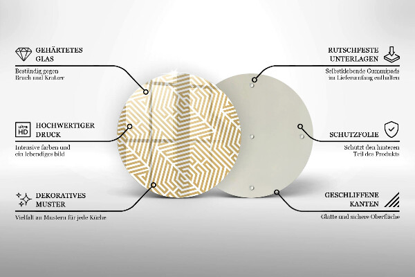 Skärbräda glas unik Geometriska linjer