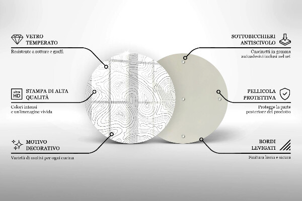 Skärbräda glas unik Abstrakta former