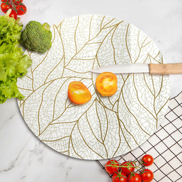 Skärbräda glas unik Line-art lövmönster