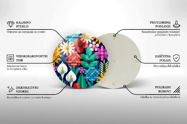 Skärbräda glas unik Blommor äng illustration