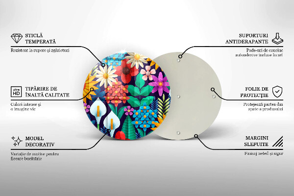 Skärbräda glas unik Blommor äng illustration