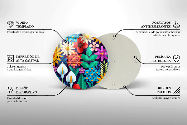 Skärbräda glas unik Blommor äng illustration
