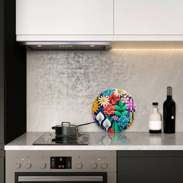 Skärbräda glas unik Blommor äng illustration