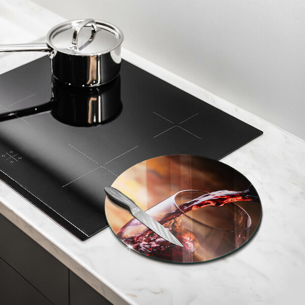 Skärbräda glas unik Rött vin och ett glas