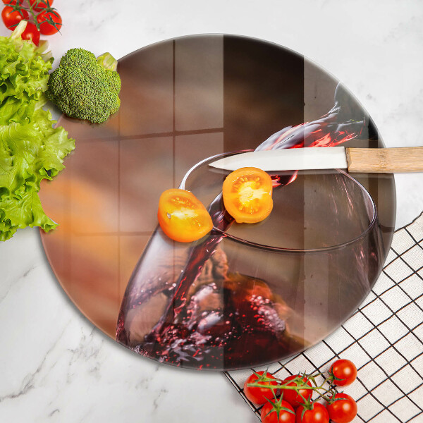 Skärbräda glas unik Rött vin och ett glas