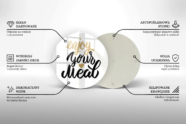 Skärbräda glas unik Inskription Njut av din måltid