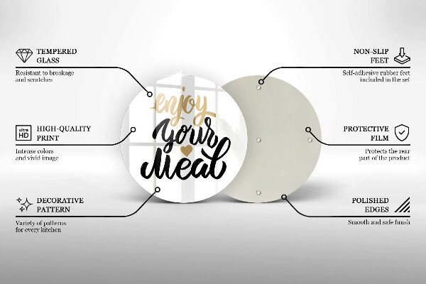Skärbräda glas unik Inskription Njut av din måltid
